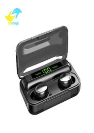 Vitog F95C TWS Bluetooth 50 oortelefoon 9D STEREO MUZIEK Draadloze hoofdtelefoons Waterdichte sportoorfilms met LED -display -headset en M8747464