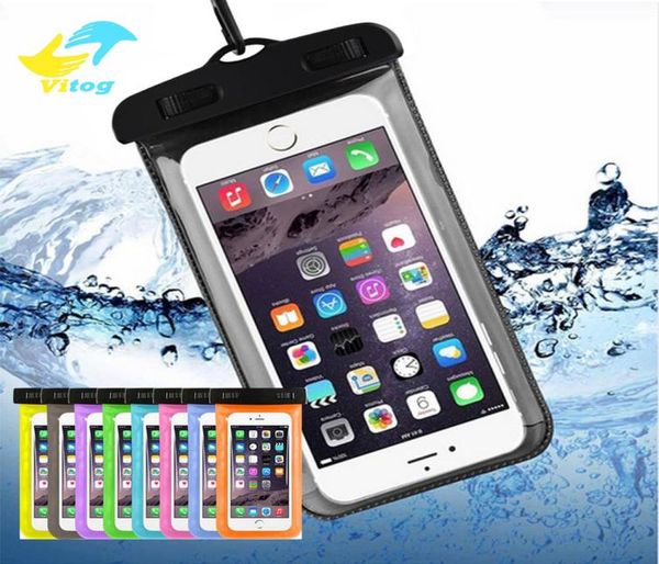 VITOG CASE IRAPPORT SAG PVC PACHE TÉLÉPHONE UNIVERSEL avec des sacs à boussole pour la plongée des smartphones de natation jusqu'à 58 pouces9282875