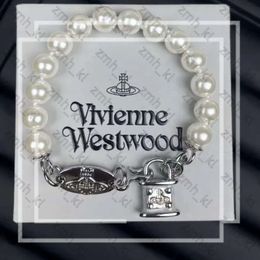 Viviane Westwood Bracelet Designer Sieraden Viviennes Westwood Bracelet Luxe Hip Hop Jewlery Lock Head Pearl -armband vrouwelijk zoete cool persoonlijkheid email 683