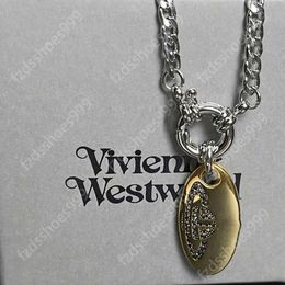 Viviane Westwood Collier Femmes Designer Gold Jewelry Femme Colliers Clover Gold Silver Cuban Link Chain Choker Womens Luxury Classic In coloved en acier inoxydable Pendant 11