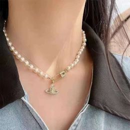 Viviane Westwood Collier Femmes Designer Gold Jewelry Femme Colliers Clover Gold Silver Cuban Link Chain Choker Womens Luxury Classic In coloved en acier inoxydable Pendant 15