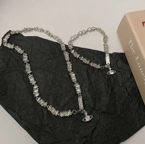 Viviane Westwood ketting vrouwen ontwerper gouden sieraden vrouw kettingen klaver zilveren cubaanse linkketen choker dames luxe klassieke roestvrijstalen hanger 1123es