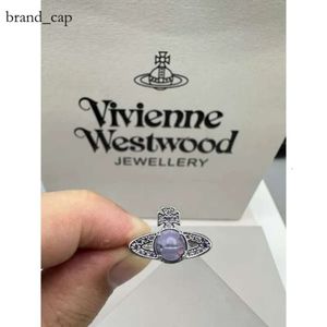 Viviane Westwood Ring Empress Dowager XIS Hoogwaardige Saturn Rotatable Glass Beads met Micro Set Zirkoonring Kleine en high -end elegante en elegante sieraden 538