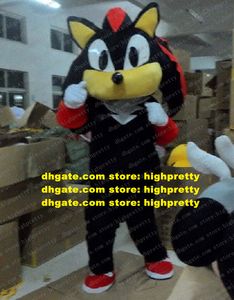 Black Shadow vif The Hedgehog Mascot Costume Hedgepig Igel Erinaceus Europaeus avec de longues épines noires jaunes n ° 2304 Navire gratuit