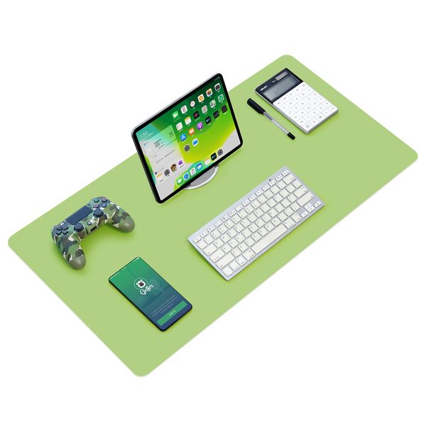 Tapis de bureau en PU vert vif grand tapis de souris d'écriture tapis de bureau coussin de bureau protecteur de Table tapis d'ordinateur portable pour enfants enfants et bureau