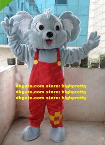 Costume de mascotte ours Koala gris vif Mascotte Coala Phascolarctos Cinereus adulte avec de grandes oreilles joues potelées No.1011 livraison gratuite