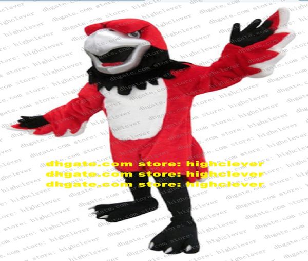 Vivid Red Eagle Hawk Glede Tercel Mascot Costume Lanneret Tiercel Falcon Vulture Mascotte Disfraces con vientre cuadrado White Black L8312623