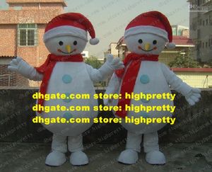 Vivid White Snow Man Costume De Mascotte Bonhomme De Neige Yeti Adulte Mascotte Avec Blanc Chubby Fat Body Party Outfit Costume No.196 Free Ship