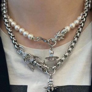 Vivieene satelliet Viviennes Viviane Westwood ketting Nieuwe Western Queen Mother Saturn Year of the Loong Limited Necklace Personality Punk Style Sweet Cool Style
