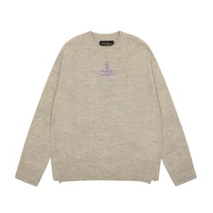 Vivienne – pull Saturn brodé pour femme, T-shirt automne/hiver 2024, marque de mode britannique, pull tricoté, Cardigan