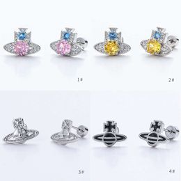 Viviennely Westwoodly Clavos para hueso del oído con microincrustaciones de circonio chapado en oro y cobre y acero de titanio para pendientes, accesorios para piercing, clavos para el oído, clavos para el hueso del oído