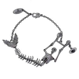 Viviennes Viviane Westwood Sieraden Armband Vrouwen Hoge Kwaliteit Schedel Fishbone Chain Zeemeermin Armband Unisex Heren en Dames Hoge Editie