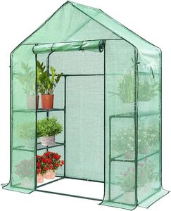 Vivosun 57 x 29 77inch Mini Walkin Greenhouse avec étagères de fenêtres et ancre Plant Garden House 240415