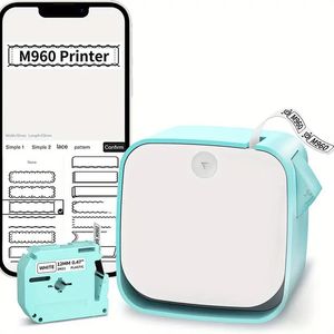 Étiqueteuse Vixic M960, mini-étiqueteuse BT avec ruban adhésif, imprimante d'étiquettes portable, étiqueteuse pour smartphone facile à utiliser pour la maison, l'école, les petites entreprises