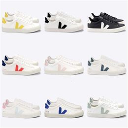 VJA 2024 Frans Brazilië Groene koolstofarme levensduur Vejaon Cloud Organic Cotton Flats Platform Sneakers Women Women Casual Classic White Designer Mens Loafers Maat 35-45