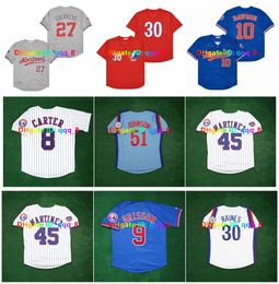 Vladimir Guerrero 1977 Montréal Expos Baseball Jersey Jose Canseco Gary Carter Pedro Martinez Larry Walker Wallach Dawson Tim Raines Tom Brady Pete Rose Size S-4XL