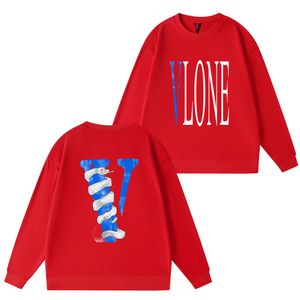 Vlone merk heren hoodies straat katoen heren dames herfst casual lange mouwen paar sweatshirts dsq letterprint trui d2 mannelijk topkwaliteit katoen rood