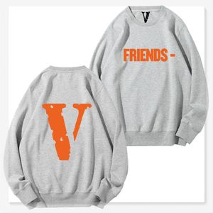 vlone vrienden man designer hoodie katoenen doek Grote V Halve mouw Street High Street Fashion Brand Loose Heren Dames Dezelfde mode Veelzijdige onderkant streetwear heren