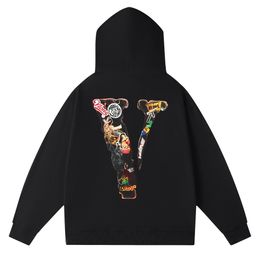 vlone sweat à capuche hommes sweats à capuche homme designer luxe hommes graphique lettre impression sweat-shirt haut pull avec poche femmes femmes violet bleu blanc sweat à capuche surdimensionné hip hop