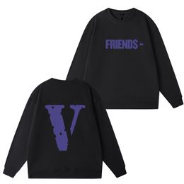 vlone man hoodie heren katoenen doek Heren Brief Grafische Hoodies Lange mouw Pocket Casual Pullover Sweatshirt streetwear heren designer vriend vrouw paarse hoodie