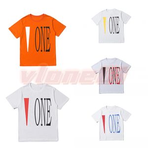 Mens Designer T-shirt V Logo Amis Lettre Imprimer Tees Big V Hommes Femmes Manches Courtes Hip Hop Style Noir Blanc Orange T-shirts T-shirts Taille S-XL