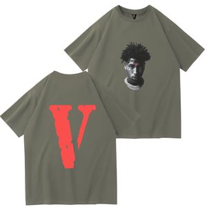 Vlone originele t shirts Vlone heren t-shirts paren casual modetrend high street losse mannen/ dames katoen bedrukt ronde nek t-shirt dt107 ontwerp t-shirt