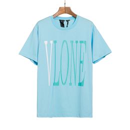 VLONE T-shirt Big "V" Tshirt Hommes / Femmes Couples Casual Mode Tendance High Street Lâche HIP-HOP100% Coton Imprimé Col Rond Chemise US TAILLE S-XL 1556