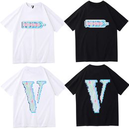 Vlone camiseta para hombre Moda para hombre serpiente blanca camiseta diseñador famoso camiseta grande v alta calidad hip hop hombres mujeres manga corta s-xlmens hombre Diseño de bordado único Estilo