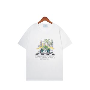 VLOONEFOG T-shirt à manches courtes imprimé graffiti en fleurs de cerisier pour hommes et femmes