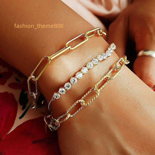 VLOVE – bijoux de hanche artisanaux italiens faits à la main, en or jaune massif 14K, Miami, lien cubain, Bracelet en diamant pour hommes