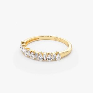 VLOVE Moissanite Ring Gemstones Gold 9k 10k 14k 18k Baguette conique en forme de poire Bague d'anniversaire de diamant Bague en diamant meilleure qualité