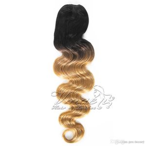 VMAE Brasileño 1B / 27 Dos tonos Fresa Rubio Ombre Color 120 g Clip de onda de cuerpo largo Cordón Extensiones de cola de caballo de tejido de cabello humano