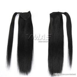VMAE peruana Magic Wrap Around Ponytail 120g Clip en Stragiht Horsetail 100% Virgin Extensiones de cabello humano VMAE HAIR