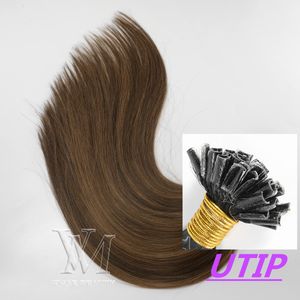VMAE Top Qualité Piano couleur # 4 # 6 Double Drawn U Tip Droite Kératine Colle Extensions de Cheveux Humains