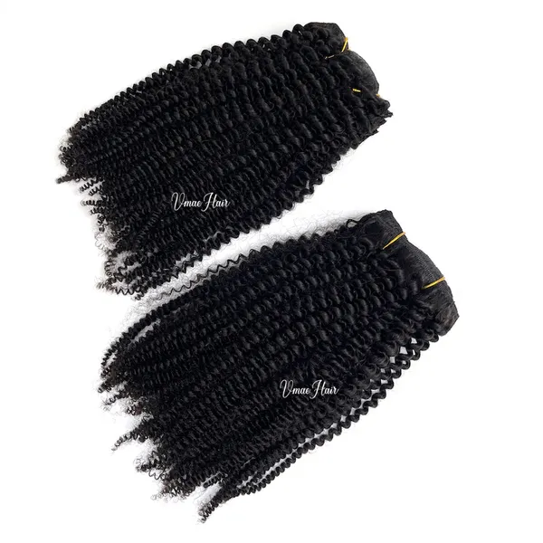 VMAE 100 % boucles afro non traitées bouclées indiennes naturelles douces # 1B couleur brute vierge à clipser Extensions de cheveux humains pour filles noires et femmes sans enchevêtrement sans perte de pièces