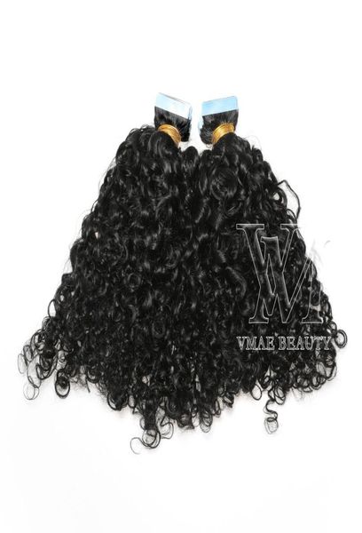 VMAE 11A bande Ins Extensions de cheveux humains cuticules mongoles alignées Vrigin noir naturel 100g 25gpièce Afro crépus bouclés 1131388