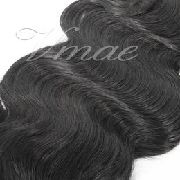 VMAE Noir naturel brésilien 100 g 120 g 14 à 30 pouces Weave corps vague droite Ponytail Vierge Drawstring Extension de cheveux humains