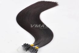 VMAE Double Drawn Indian Remy Virgin Black Brown Blonde Nano Ring Hair 1gs 100g Extensions de cheveux humains Micro Loop Ring Silk Straig5003954