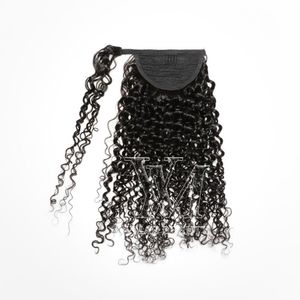 VMAE Indien Gros Naturel Noir 12 à 26 Pouces 120g Bouclés 3A 3B 3C Kinky Bouclés Cordon Queue De Cheval Vierge Extensions de Cheveux Humains