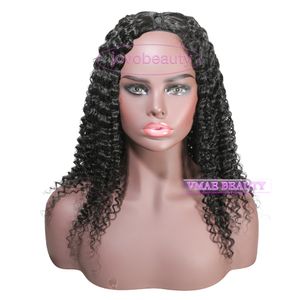 VMAE MONGOLIAN 130% 150% 180% Dichtheid U Deelpruiken Natuurlijke kleur 3c Virgin Remy Haar Echte Haarpruiken Extensions