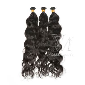 VMAE Mongolian Hair 11A Color natural 1g Strand 100g Pre Bonded Keratin Fusion Onda natural I Tip Extensión de cabello humano