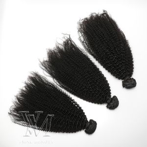 VMAE Mongolian Remy Virgin Hair Afro Kinky Curly Inslag 3 Bundels 4A 4B 4C Krullend Weeft Menselijk Hair Extensions Black Women