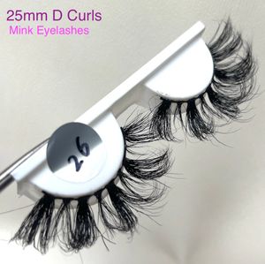 Usine Russie D Curls Extension de cils de vison Naturel long moelleux Doux Sexy Sibérien Réel Raw fourrure de vison vierge Épais 3D 5D Maquillage 25mm Eye Lash Personnalisé Marque privée