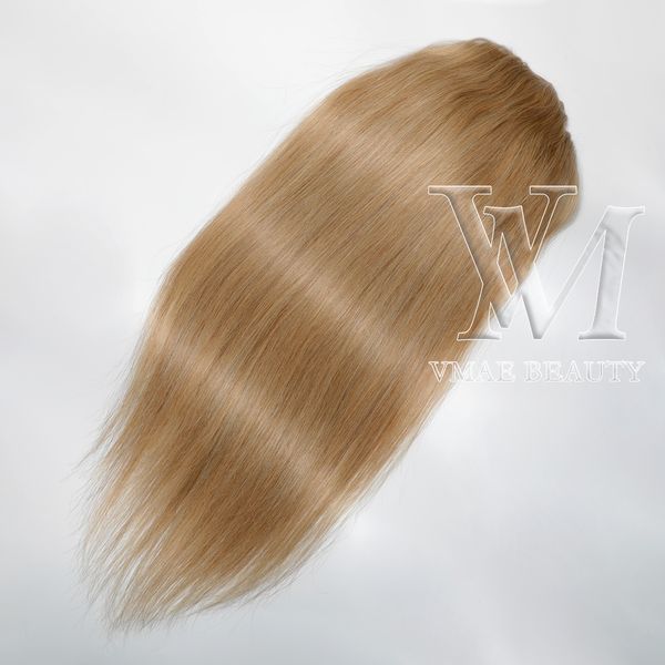 VMAE Straight Natural # 27 120g 140g 160g 12 à 26 pouces Double Dessiné Vierge Cheveux Prêle Trou Serré Cordon Queue De Cheval Extensions de Cheveux Humains