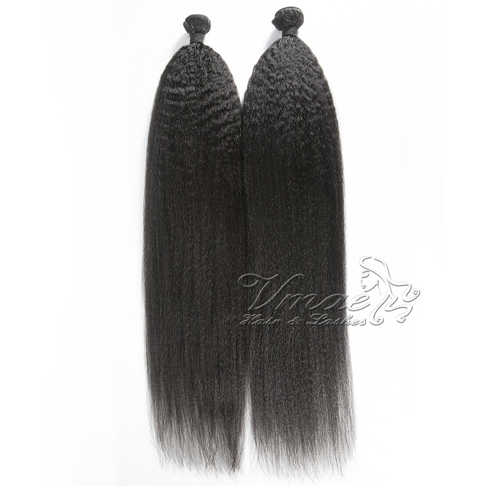VMAE Wholesale Grade 11A Brazilian Virgin Human Hair Weft Natural Color Kinky Straight 3 Pcs Remy Hair Weave Bundles Extensions