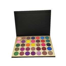 VMAE Groothandel langdurige blik aangepaste private label make-up oogschaduw palet geen logo 35 kleuren zwart goud box luxe oogschaduw