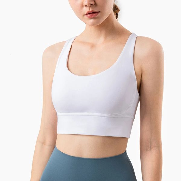 Vnazvnasi tissu Nylon respirant femmes dessus de Yoga soutien-gorge couleur unie et tenue de sport Sexy vêtements d'exercice en plein air 240113