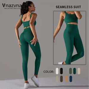 Vnazvnasi Yoga Set 2 PCS Costume sans couture pour la tenue de fitness Woman Sports Kit d'entraînement Vêtements Push Up Colls Sportswear Gym 240425