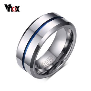 VNOX 100% Tungsten Carbide Ringen voor Mannen 8mm Breedte Topkwaliteit Mannelijke Bruiloft Sieraden S VS