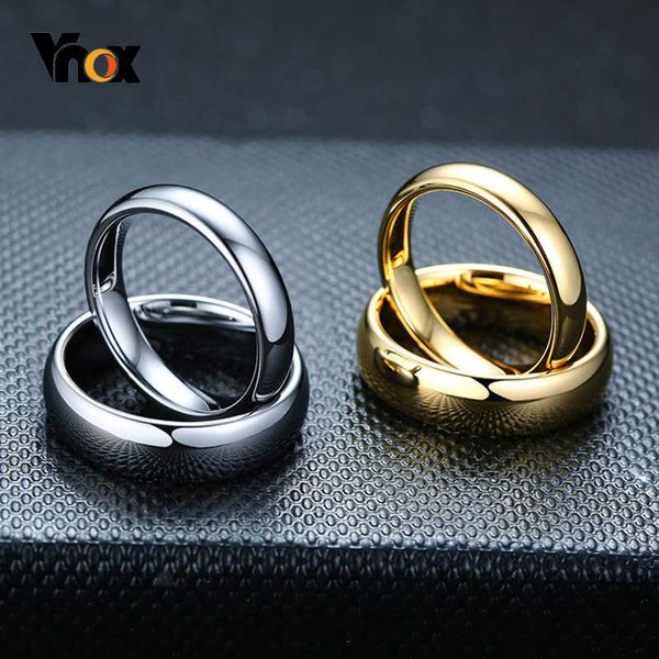 Vnox anti-rayures tungstène bagues de mariage pour femmes hommes simples bandes classiques Couples bijoux de base